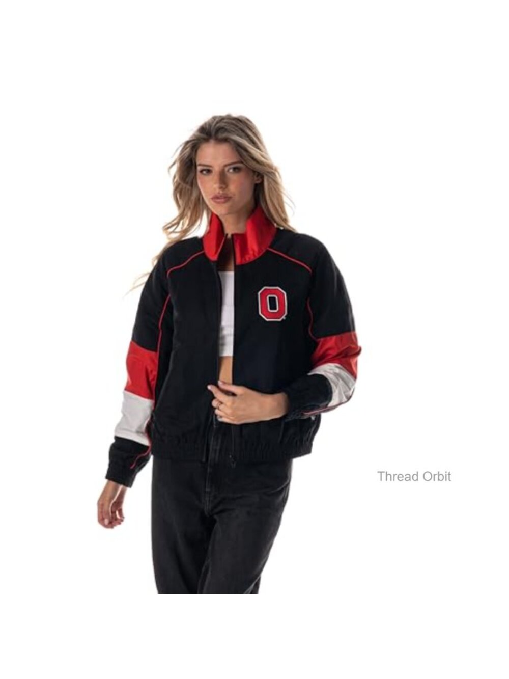 Raglan Track Jacket Fitted Polyester Long Sleeve Game Day Tailgating